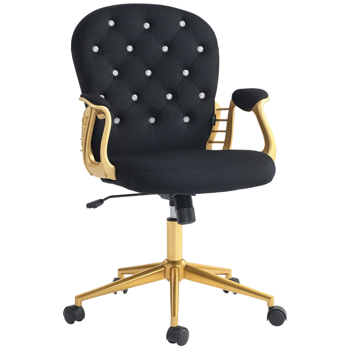 Chaise de bureau pivotante en velours capitonnée