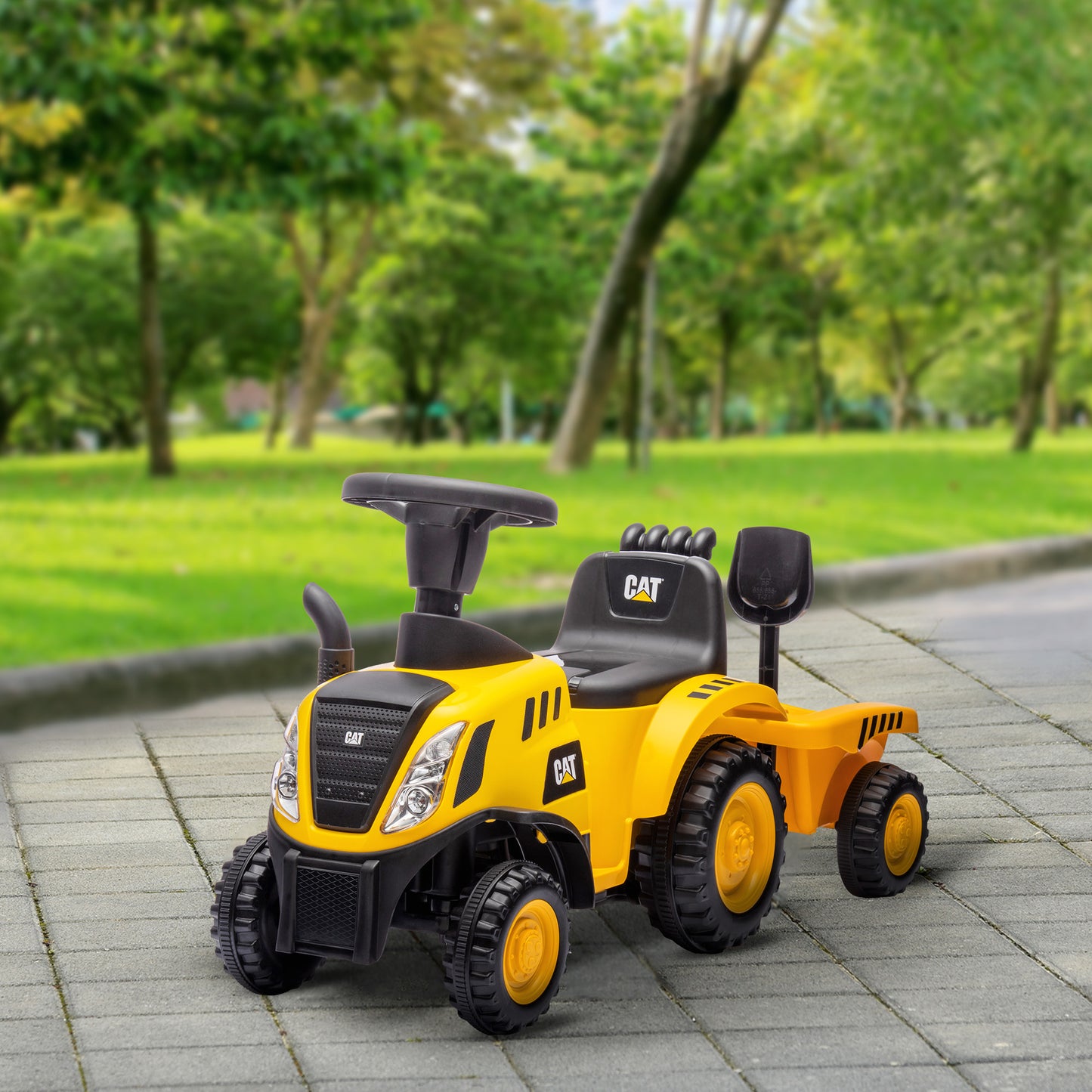 Tracteur enfant Caterpillar avec pelle et remorque
