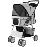 Poussette pour animaux pliable avec roues et freins
