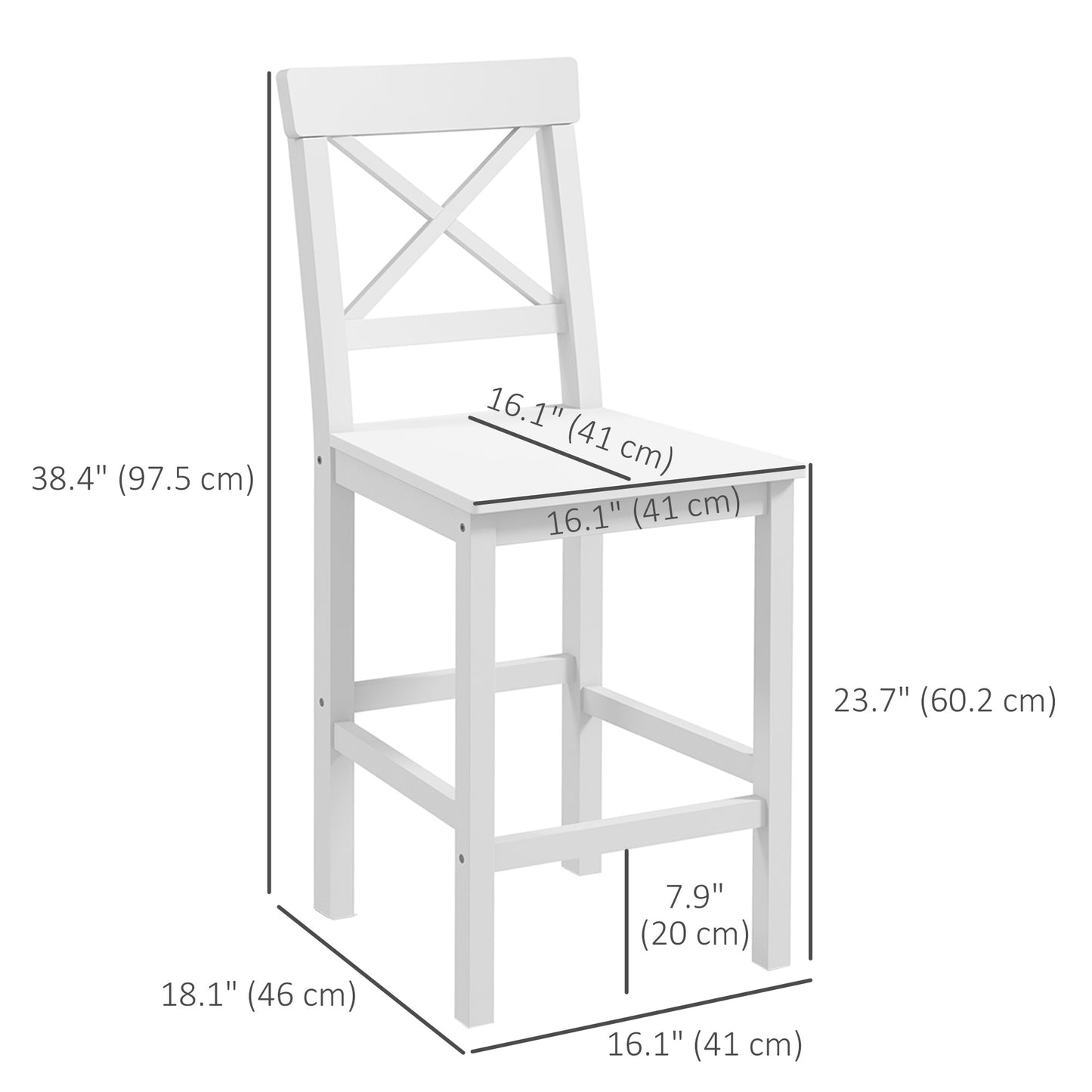 Tabourets de comptoir ensemble de 2 style fermier