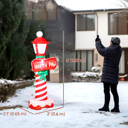 Décoration Noël gonflable phare 183 cm — rouge