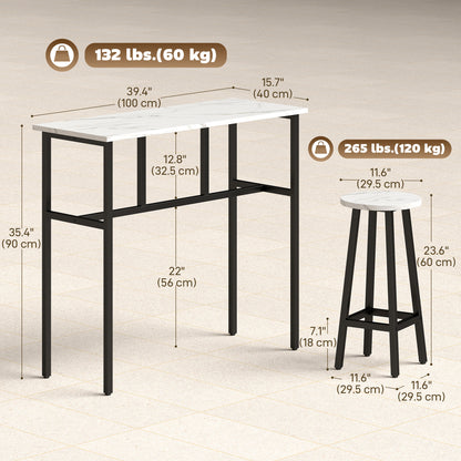 Ensemble bar 6 pièces avec 2 tables et 4 tabourets