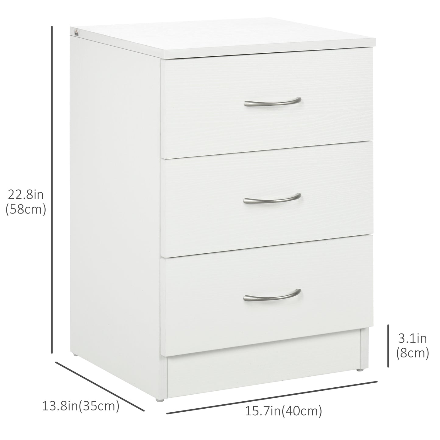 Table de chevet 3 tiroirs design moderne anti-basculement