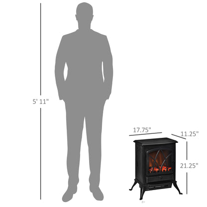Foyer électrique sur pied avec effet flamme LED 1500W