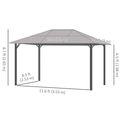 Gazebo aluminium toit rigide avec rideaux et moustiquaires