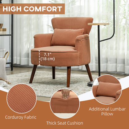 Fauteuil d'appoint moderne en velours côtelé