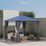 Gazebo patio toit polycarbonate cadre aluminium