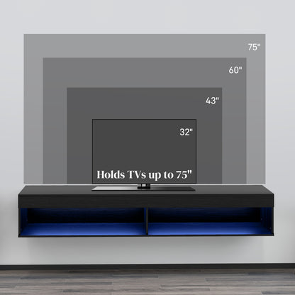 Meuble TV mural flottant avec lumières LED