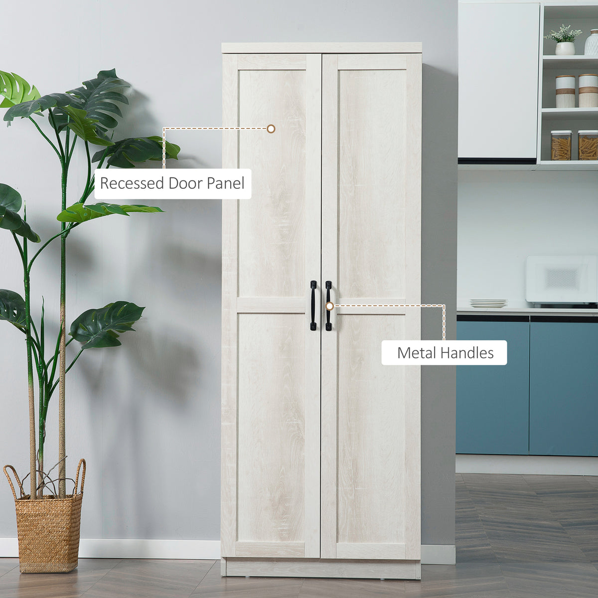 Armoire de cuisine 5 tablettes avec portes