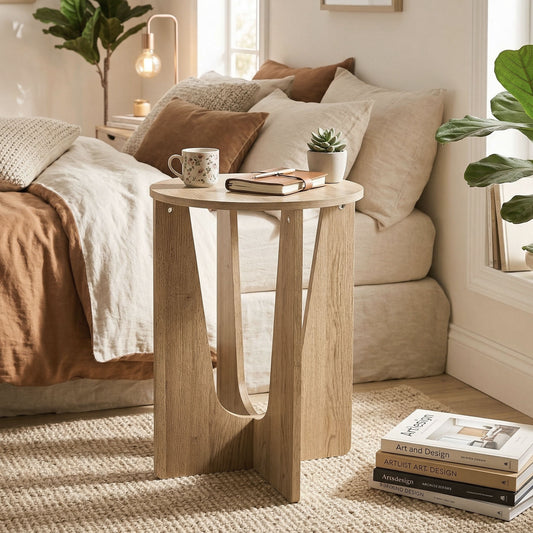 Table d'appoint ronde design incurvé