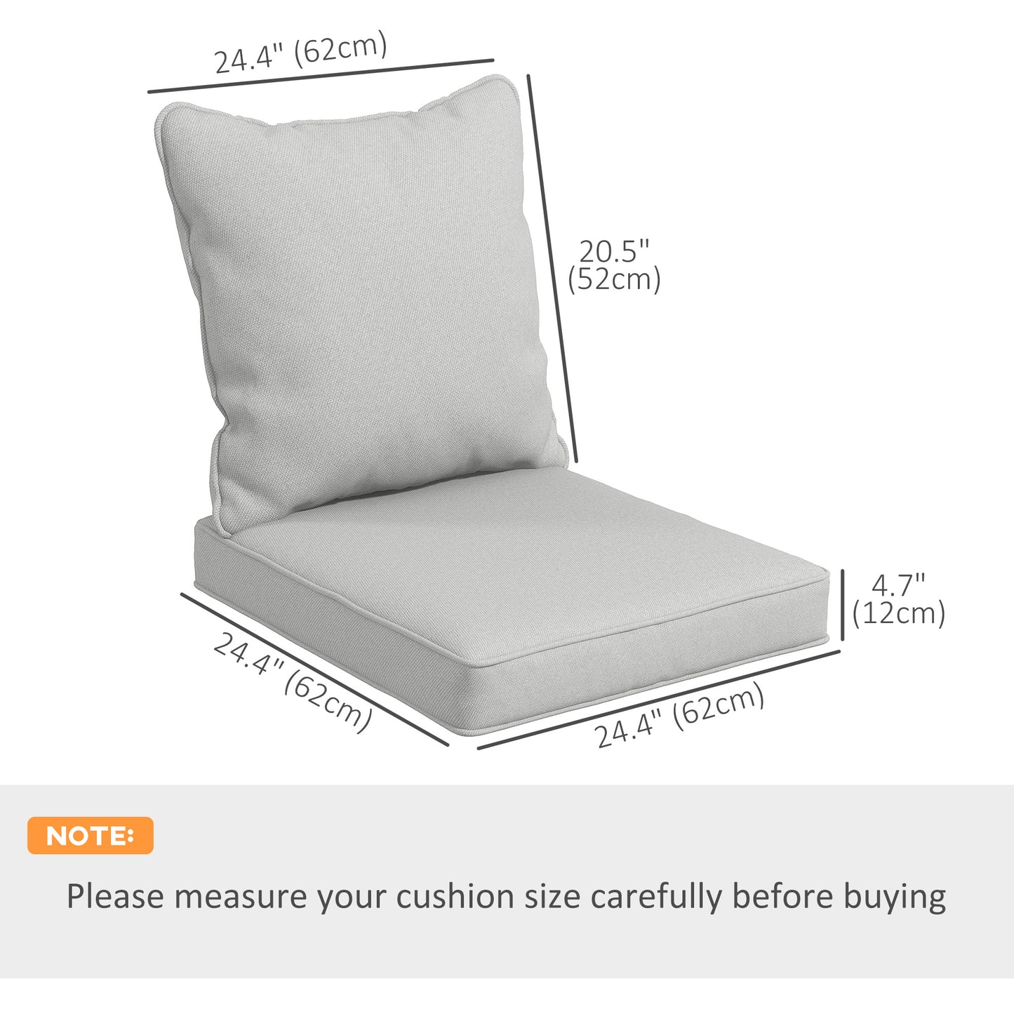 Coussins de chaise de patio ensemble de 2