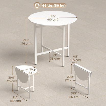 Table à manger pliante ronde pour petits espaces