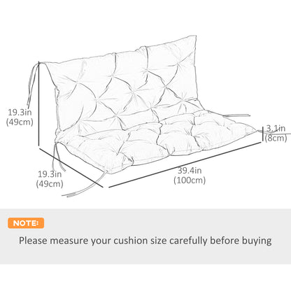 Coussin balançoire 2 places avec dossier pour banc