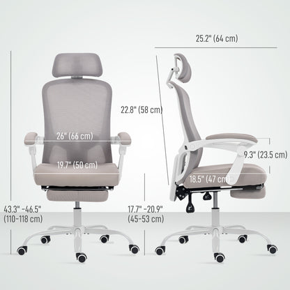 Chaise de bureau ergonomique avec support lombaire ajustable et appui-tête