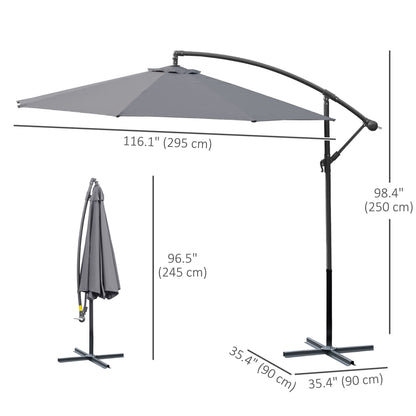 Parasol déporté patio 10 pieds cantilever avec base croisée