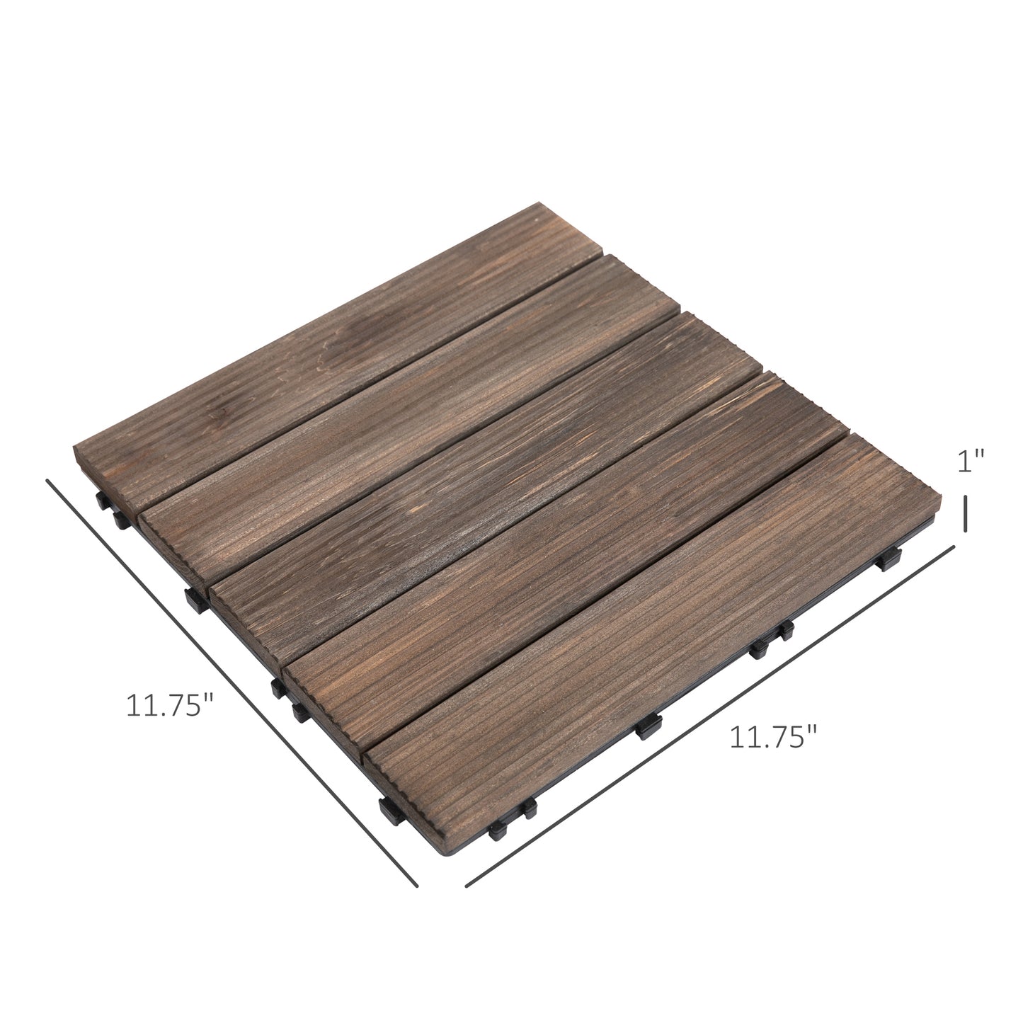 Dalles de terrasse en bois emboîtables — ensemble de 27