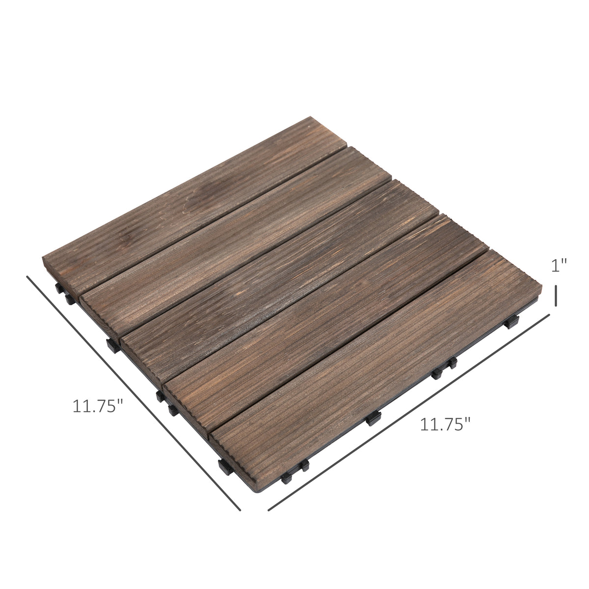 Dalles de terrasse en bois emboîtables — ensemble de 27