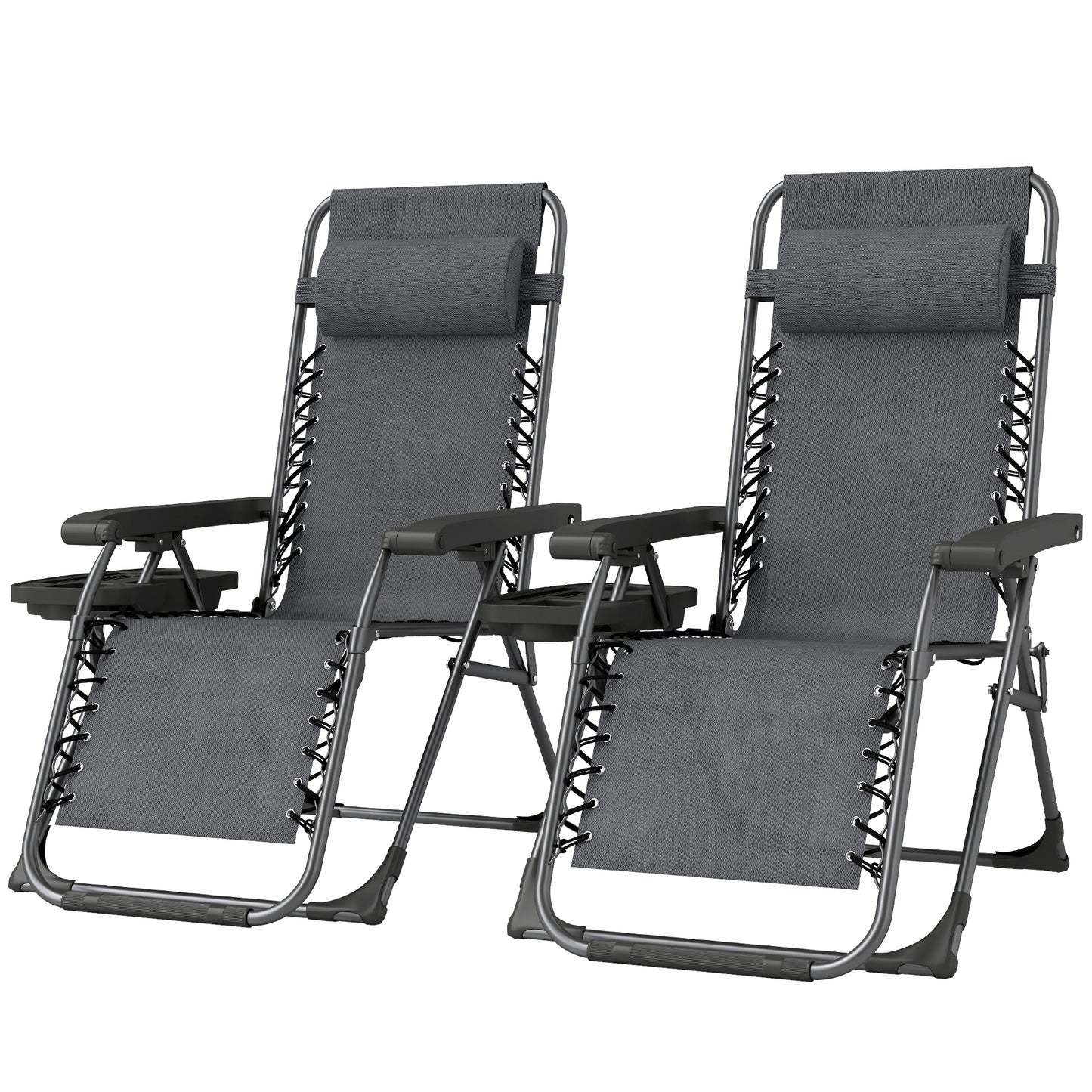 Chaises longues zéro gravité pliantes ensemble de 2