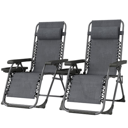 Chaises longues zéro gravité pliantes ensemble de 2