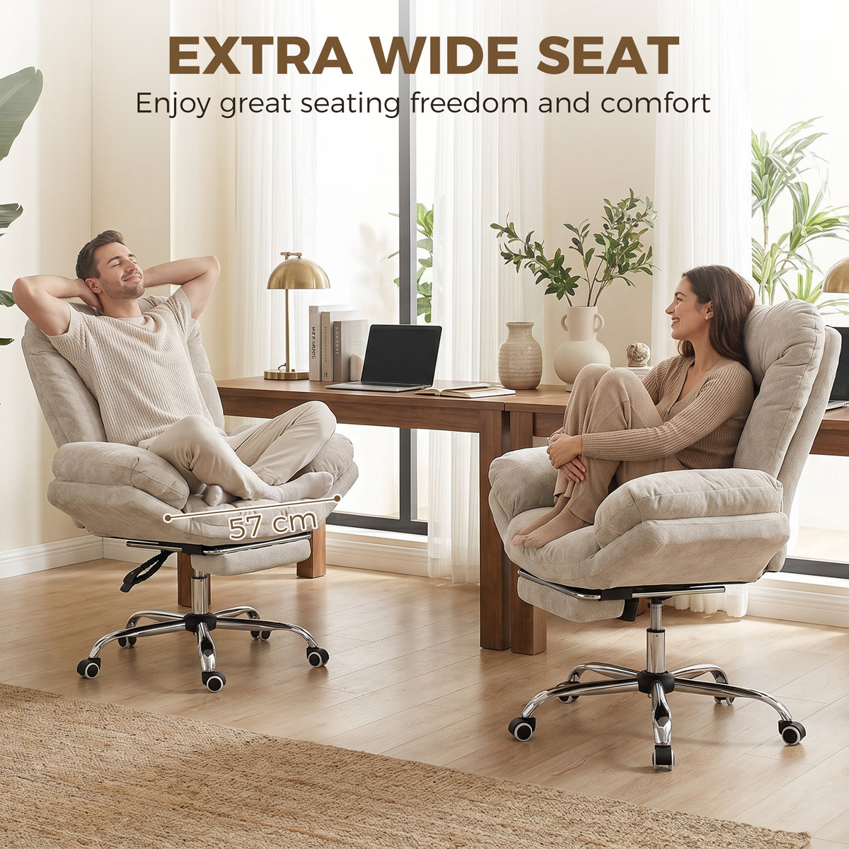 Chaise de bureau criss-cross grand confort avec repose-pieds