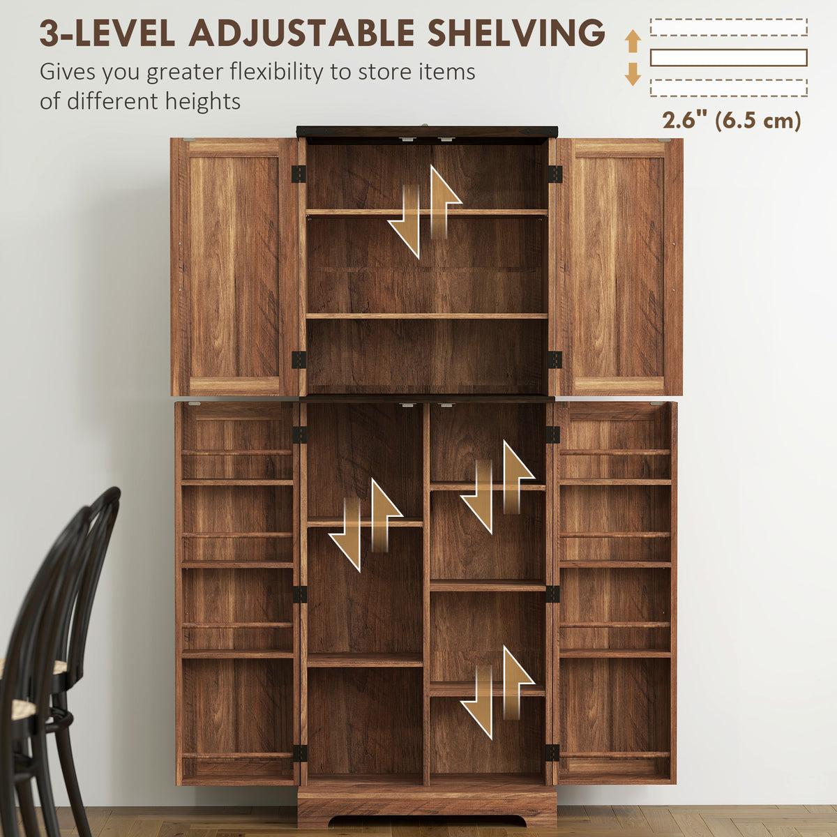 Armoire de cuisine haute avec clayettes ajustables