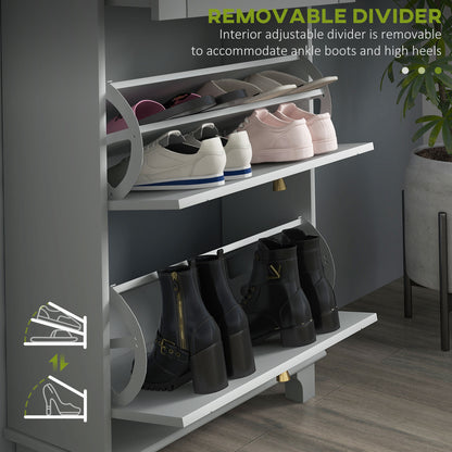 Armoire à chaussures slim 2 tiroirs rabattables 8 paires