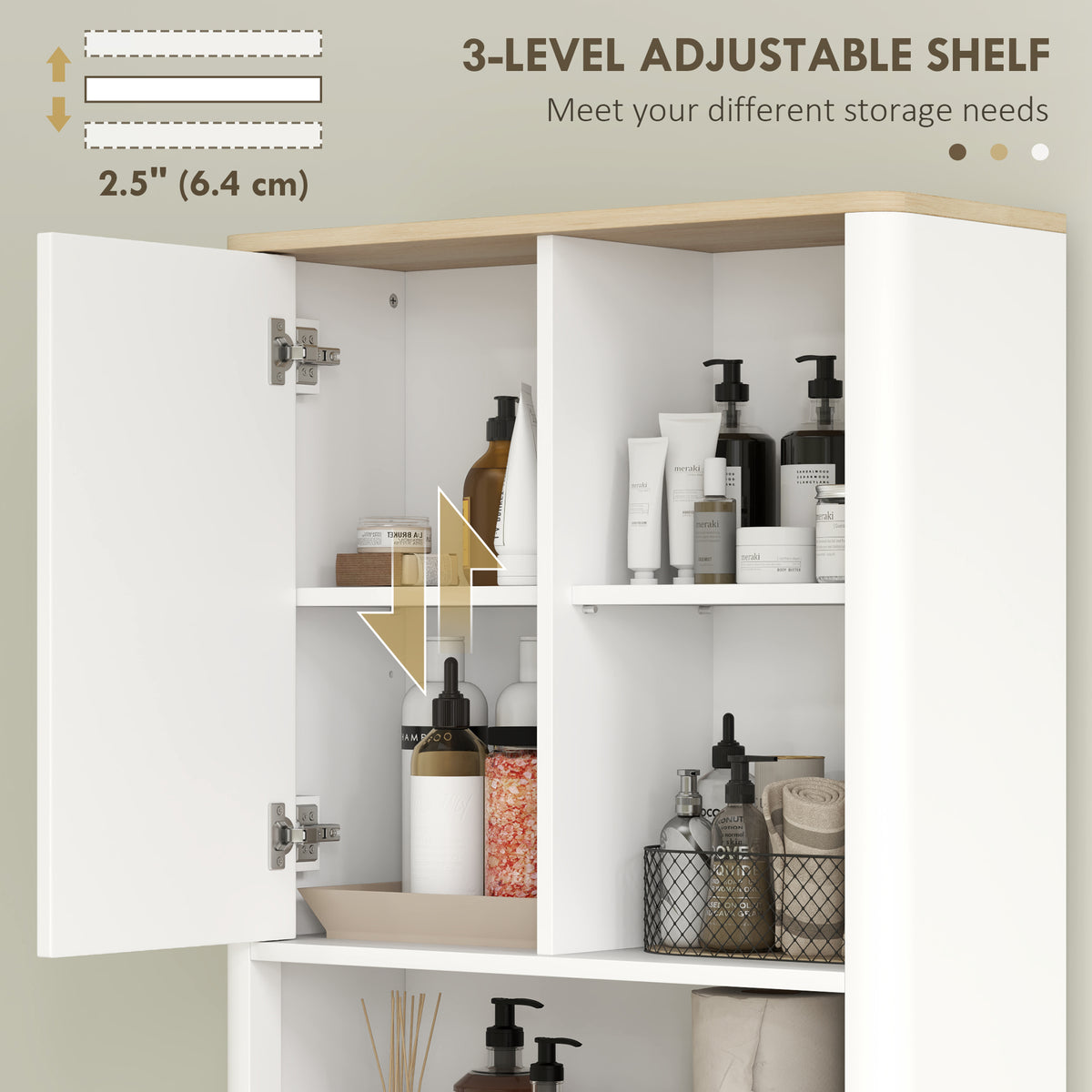 Meuble de rangement au-dessus toilette ajustable