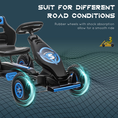 Kart à Pédales Aosom pour Enfants - Cadre Acier avec Freins