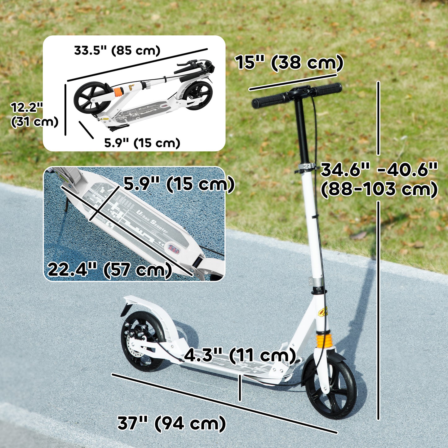 Trottinette pliable enfants 4 hauteurs réglables double frein