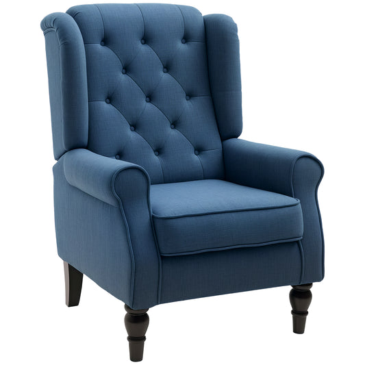 Fauteuil d'accent capitonné à dossier ailé en polyester