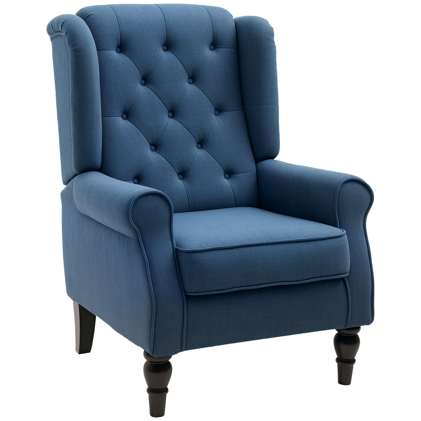 Fauteuil d'accent capitonné à dossier ailé en polyester