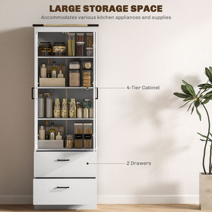 Armoire de cuisine haute 4 niveaux avec tiroirs