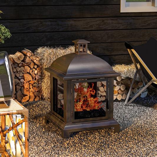 Foyer extérieur au bois style cheminée