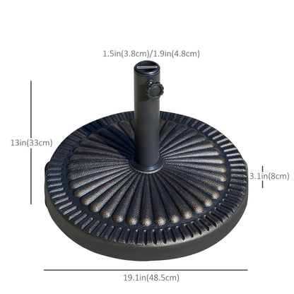 Socle de parasol rond en résine motif décoratif