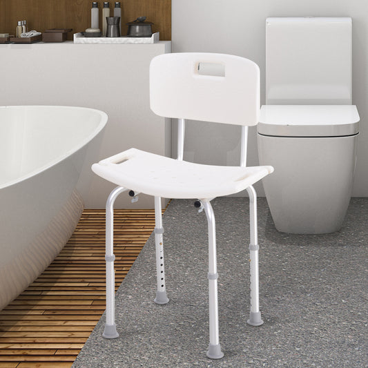 Chaise de douche réglable avec dossier