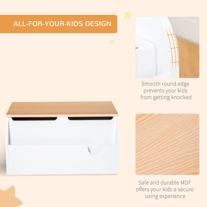 Coffre à jouets en bois avec couvercle et charnière