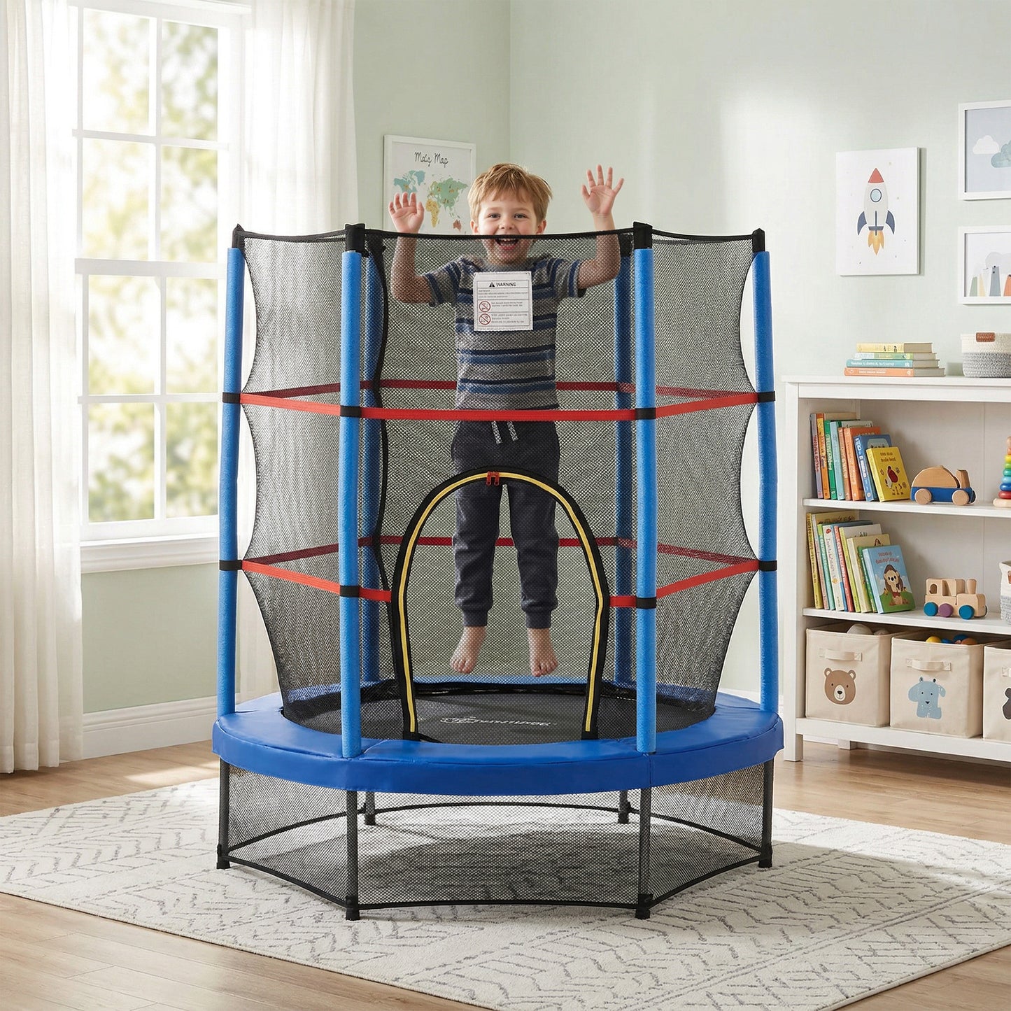 Trampoline enfants 140 cm avec filet de sécurité