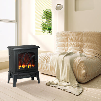 Foyer électrique sur pied avec flamme réaliste 1500W