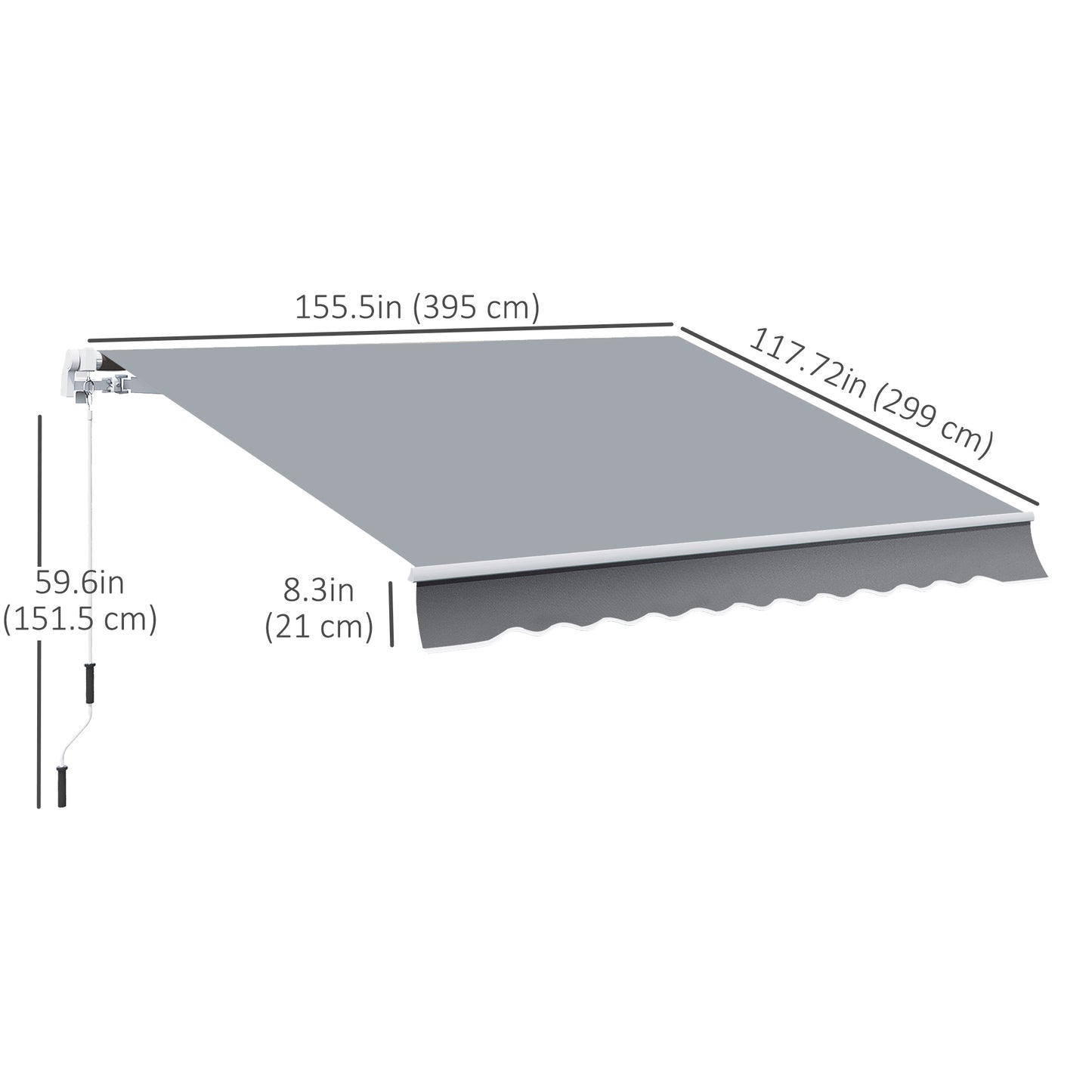 Auvent rétractable patio aluminum réglable
