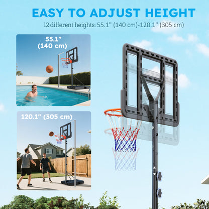 Panier de basketball portatif réglable avec roulettes — 43 po