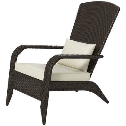 Fauteuil Adirondack rotin extérieur avec coussins