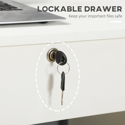 Bureau d'ordinateur de travail avec tiroir verrouillable