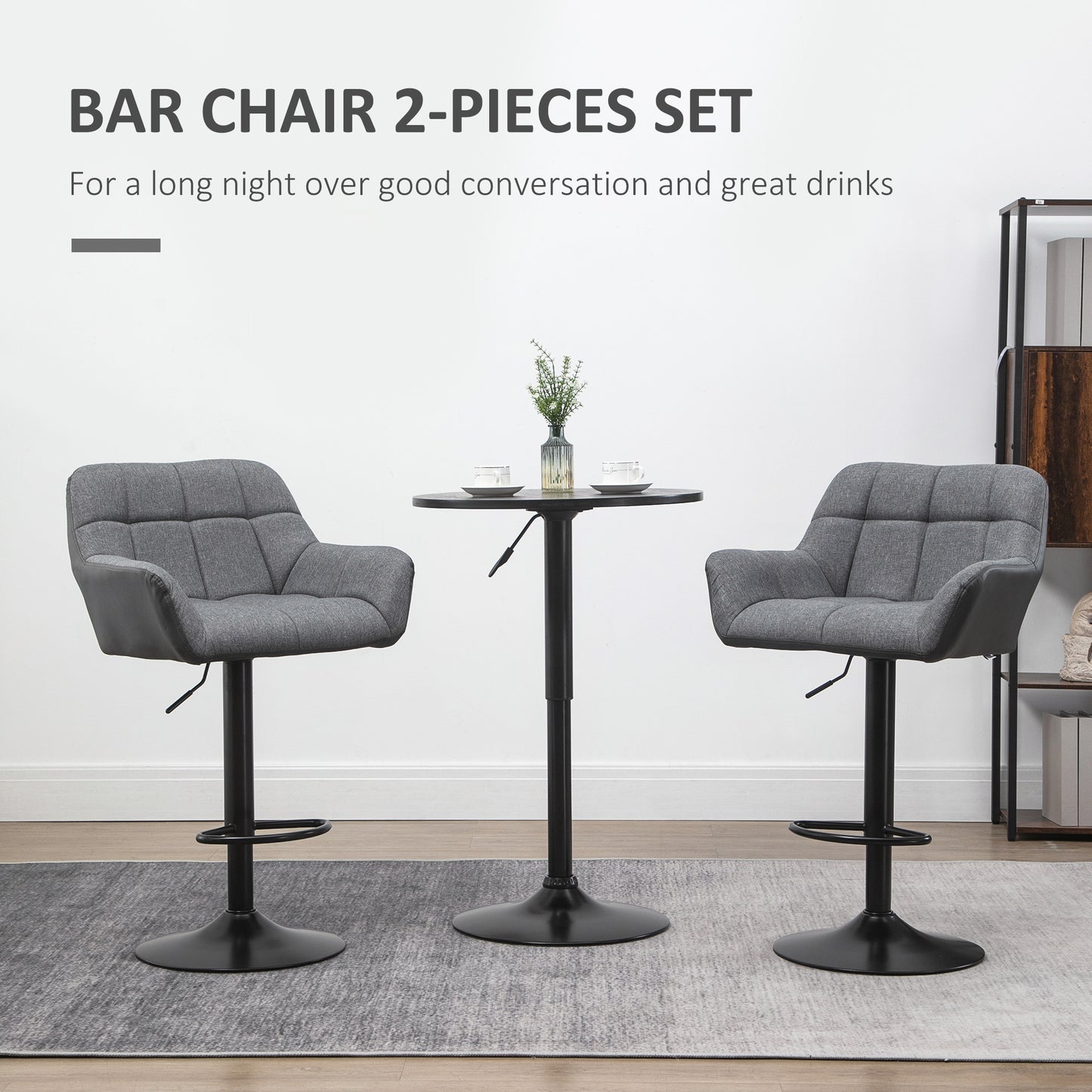 Tabourets de bar pivotants réglables avec appuie-bras et repose-pieds