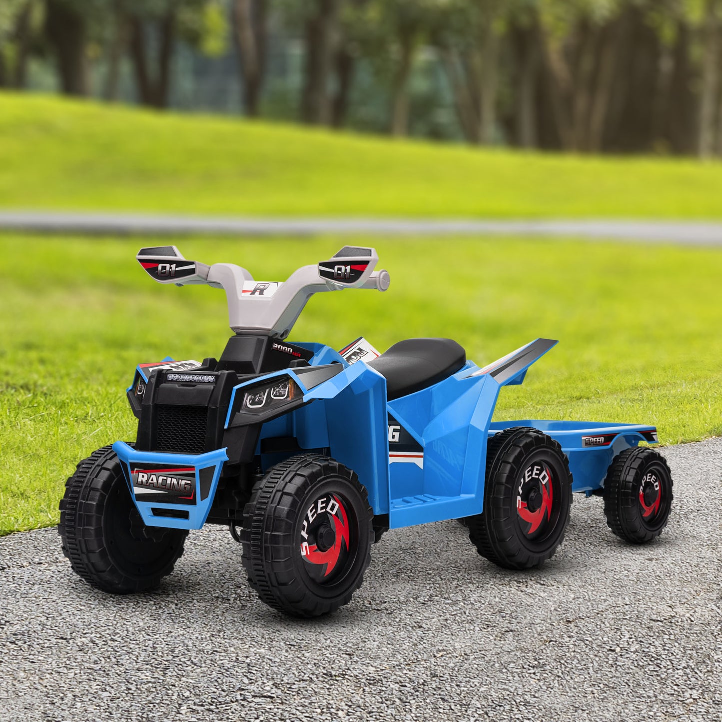 VTT électrique enfant 6V avec remorque