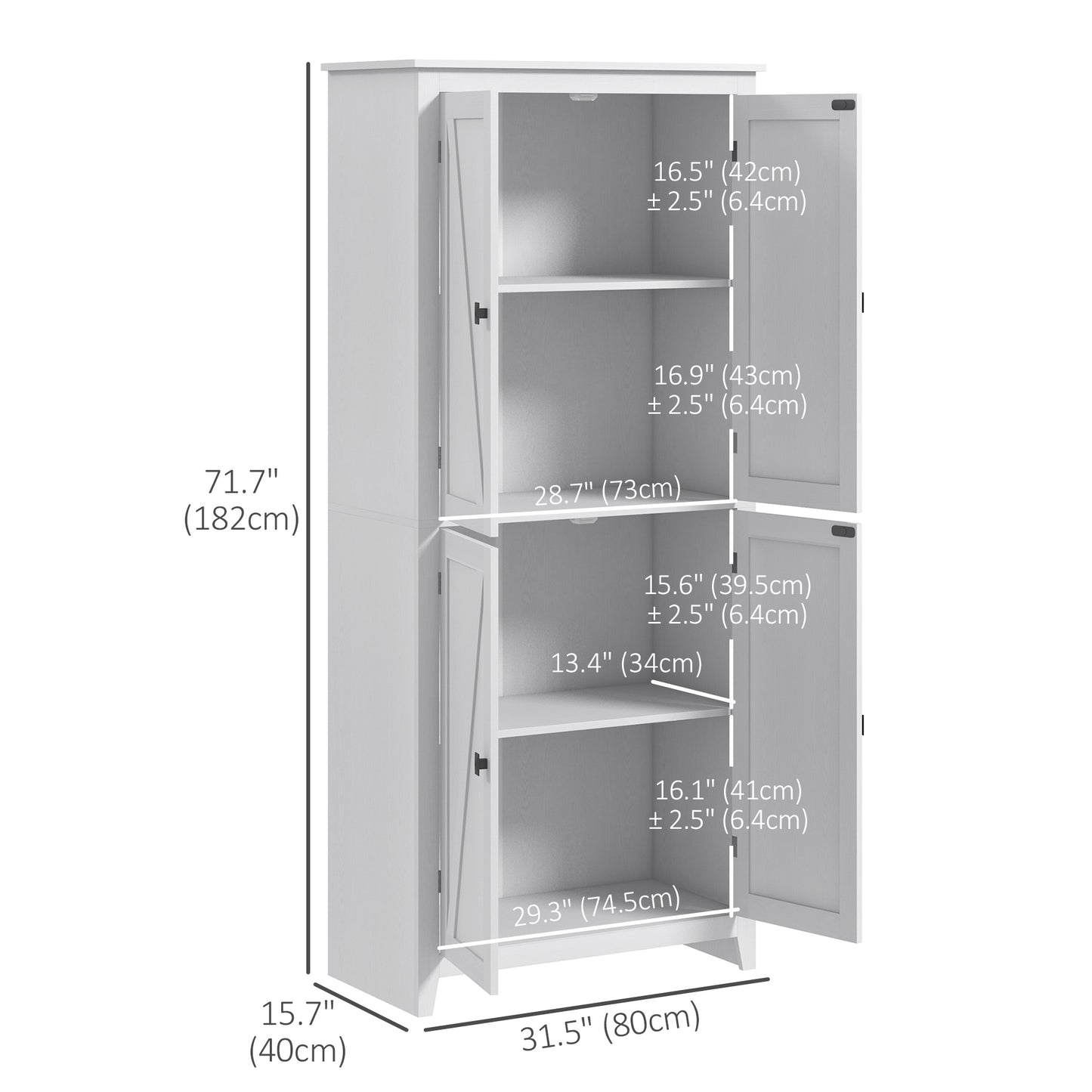 Armoire-garde-manger haute style grange 4 portes
