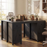 Bureau exécutif style fermette avec tiroirs et armoires