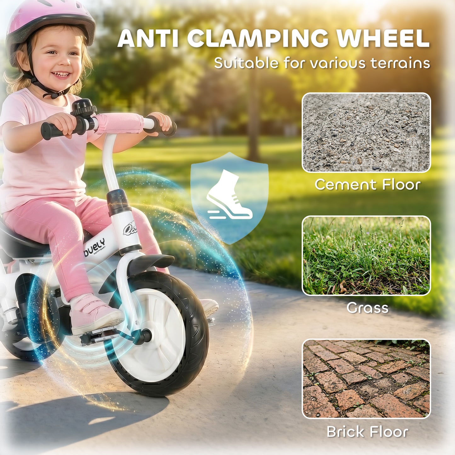 Tricycle 6-en-1 pour tout-petits avec panier et harnais