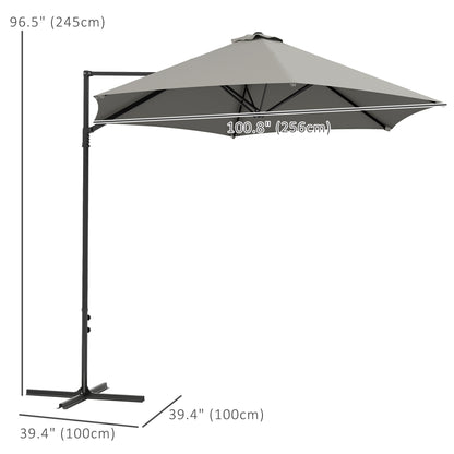 Parasol déporté cantilever 8,5 pieds avec base