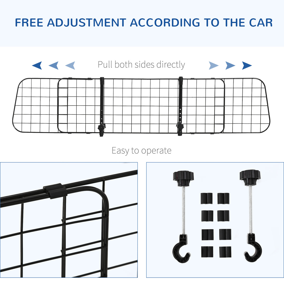 Barrière de voiture ajustable pour chien — métal