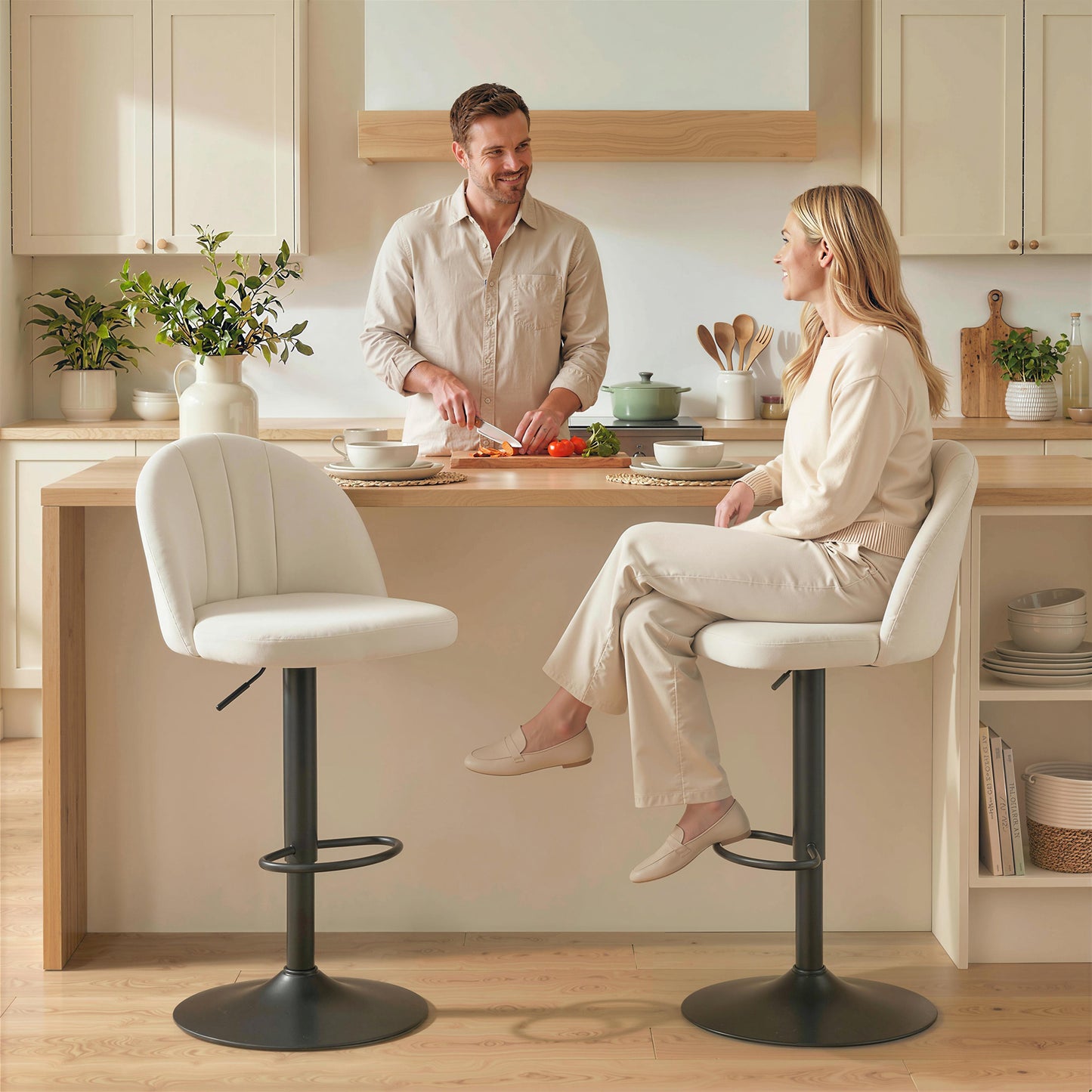 Tabourets de bar pivotants ajustables ensemble de 2